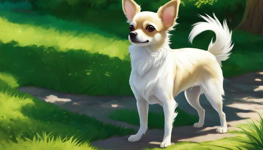 Chihuahua de pelo largo blanco