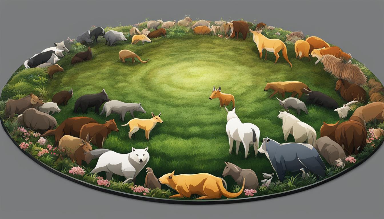 animales en círculos