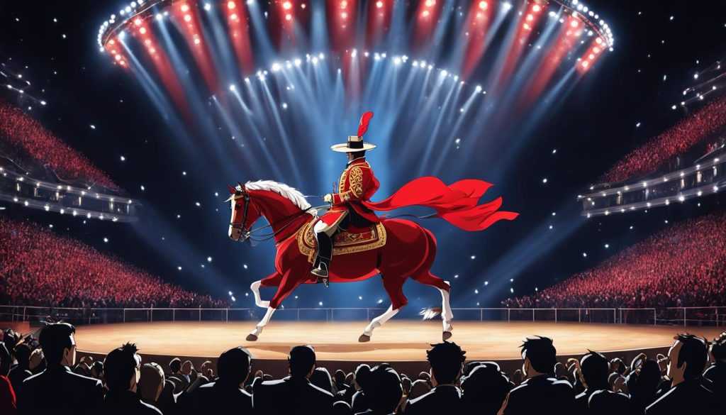 caballo rojas en la película el espectáculo de la gracia