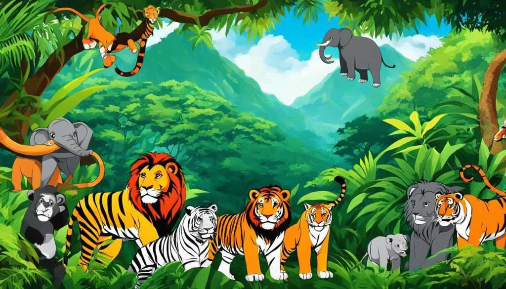 fondos de pantalla de animales de la selva animados