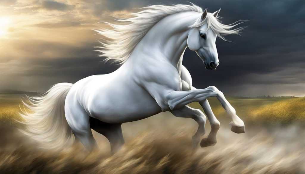 fotografía de caballo blanco