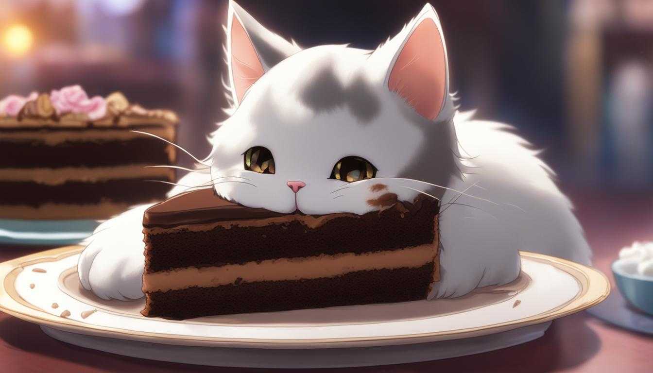 gato comiendo pastel