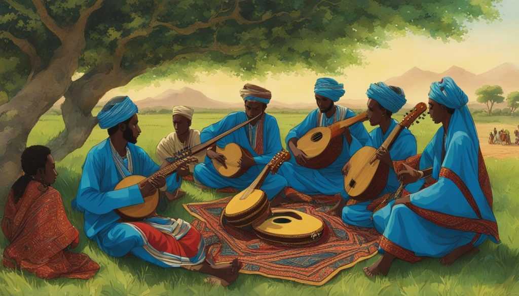 músicos somalíes tocando el Oud