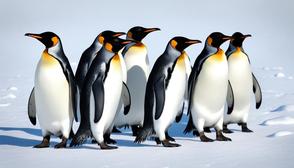 pingüinos en la nieve